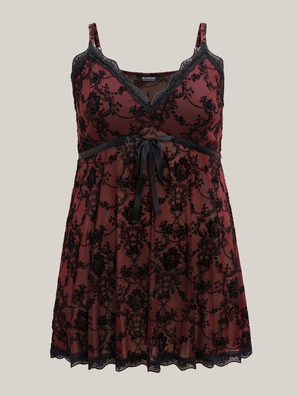 BloomChic Burgundy and Black Lingerie Set Sz 1X - Picture 5 of 12